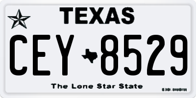 TX license plate CEY8529