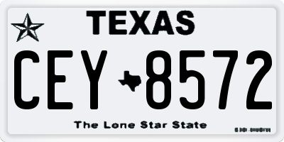 TX license plate CEY8572
