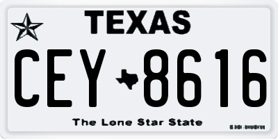 TX license plate CEY8616