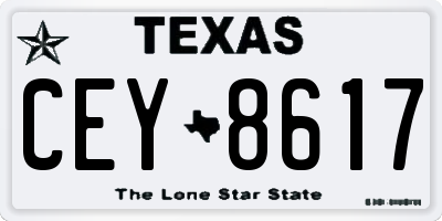 TX license plate CEY8617