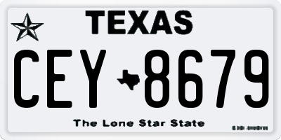 TX license plate CEY8679