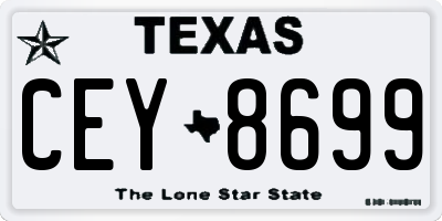 TX license plate CEY8699