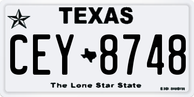 TX license plate CEY8748