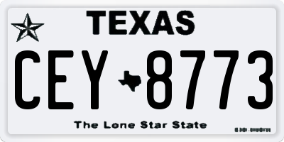 TX license plate CEY8773