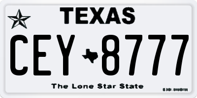 TX license plate CEY8777