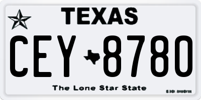 TX license plate CEY8780