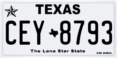 TX license plate CEY8793