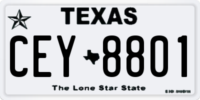 TX license plate CEY8801