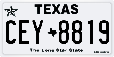 TX license plate CEY8819