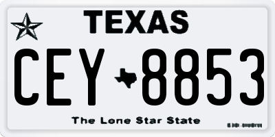 TX license plate CEY8853