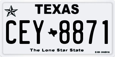TX license plate CEY8871