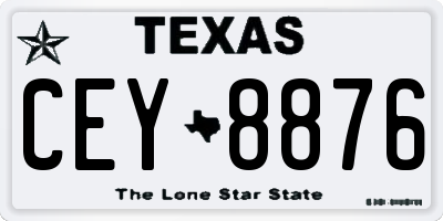 TX license plate CEY8876