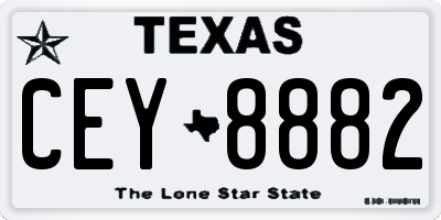TX license plate CEY8882