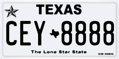 TX license plate CEY8888