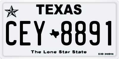 TX license plate CEY8891