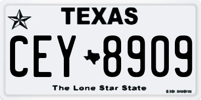 TX license plate CEY8909