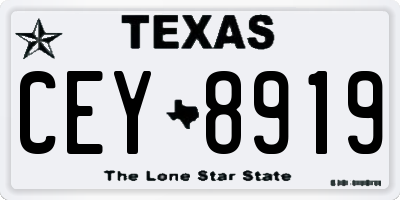 TX license plate CEY8919