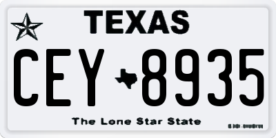 TX license plate CEY8935