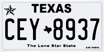 TX license plate CEY8937