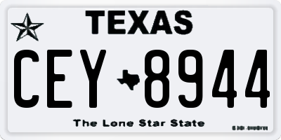 TX license plate CEY8944