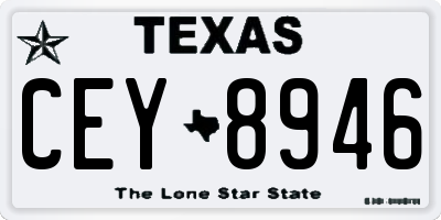 TX license plate CEY8946