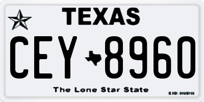 TX license plate CEY8960