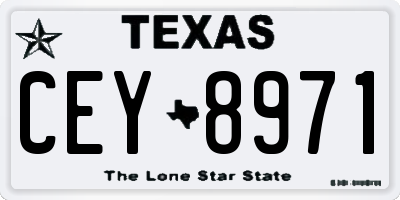 TX license plate CEY8971