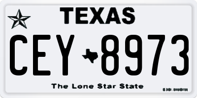 TX license plate CEY8973