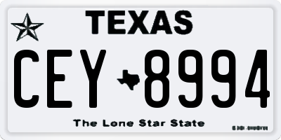 TX license plate CEY8994