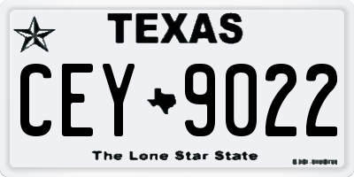 TX license plate CEY9022