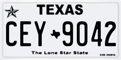 TX license plate CEY9042