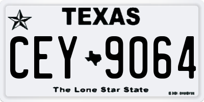 TX license plate CEY9064