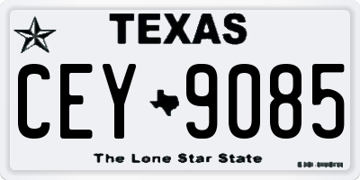 TX license plate CEY9085
