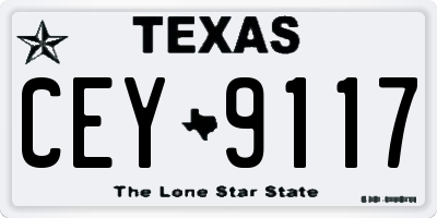 TX license plate CEY9117