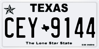 TX license plate CEY9144