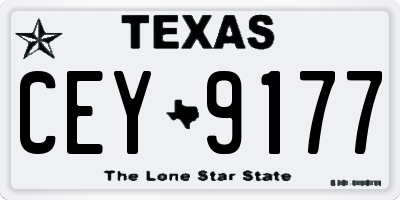 TX license plate CEY9177