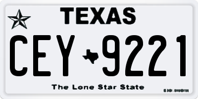 TX license plate CEY9221