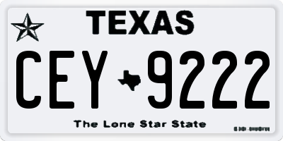 TX license plate CEY9222