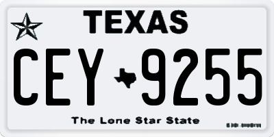 TX license plate CEY9255
