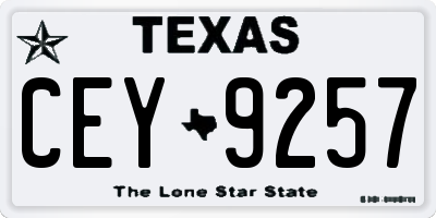 TX license plate CEY9257
