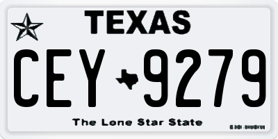 TX license plate CEY9279
