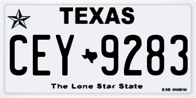 TX license plate CEY9283