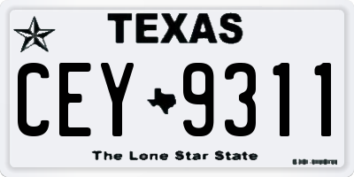 TX license plate CEY9311