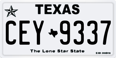 TX license plate CEY9337