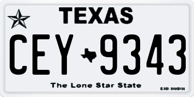 TX license plate CEY9343