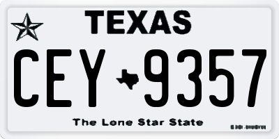 TX license plate CEY9357