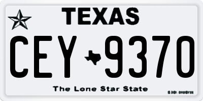 TX license plate CEY9370