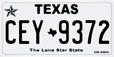 TX license plate CEY9372