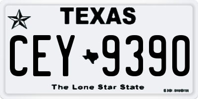 TX license plate CEY9390