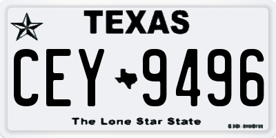 TX license plate CEY9496